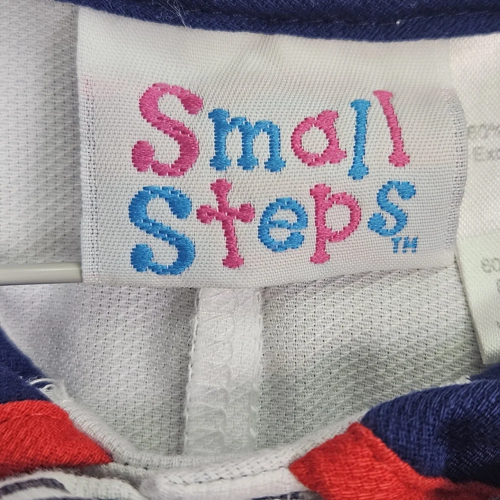Vintage Small Steps Sailor Outfit 12 Months Nautical Sailboat Bow Tie One Piece